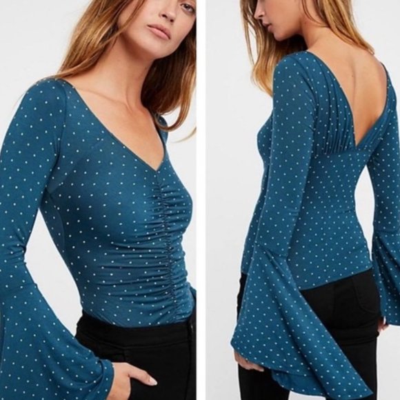 Free People Tops - We The Free Polka Dot Bell Sleeve Top